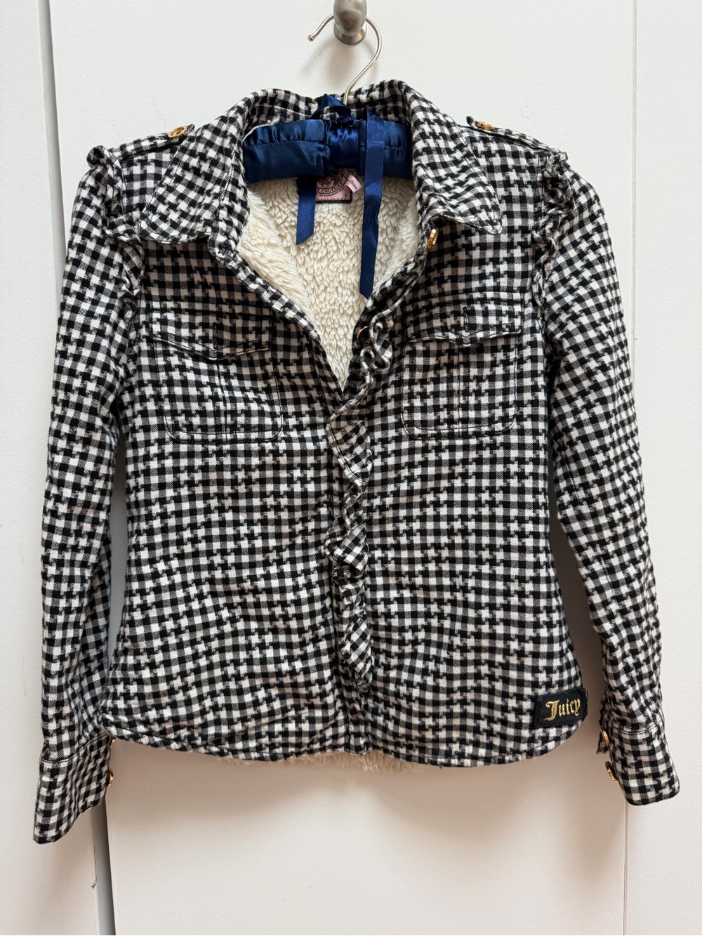 Juicy Couture Girls Plaid Fleece Jacket
